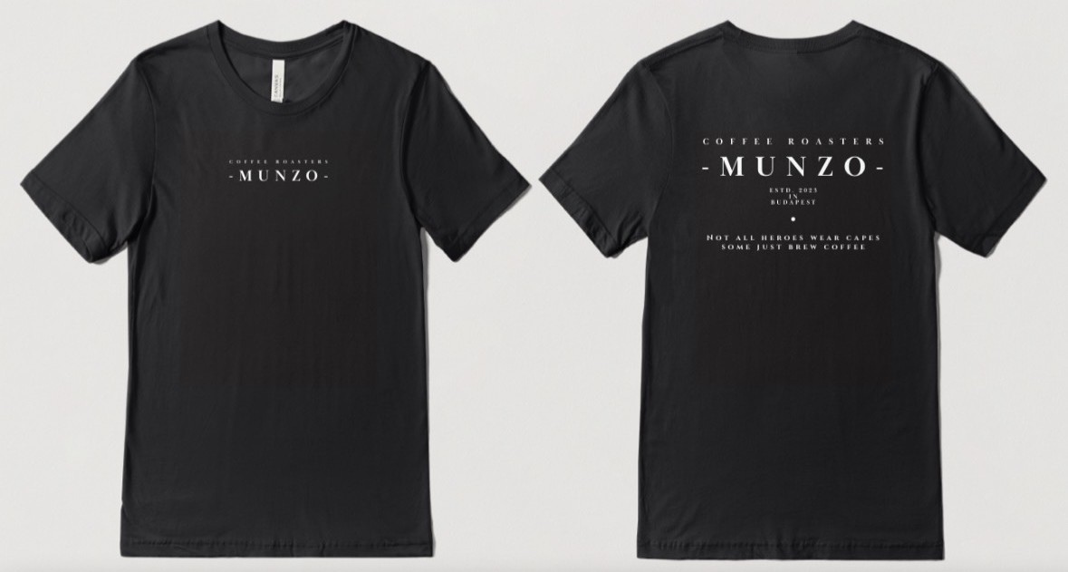 MUNZO póló Coffee hero felirattal